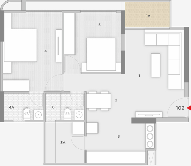 2 BHK Flat in Zaveri Greens in Ghuma, Ahmedabad - Image 794514