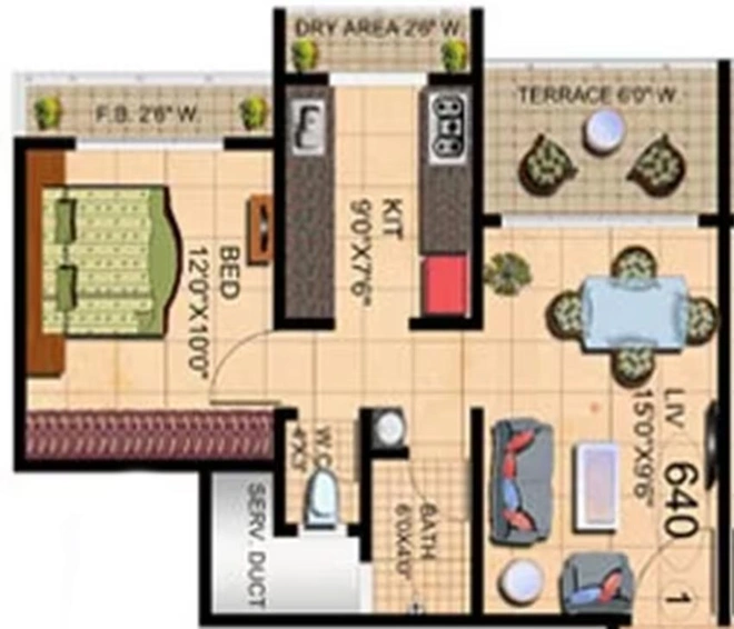 1 BHK Flat in Mehta Amrut Heaven in Kalyan West, Thane - Image 841040