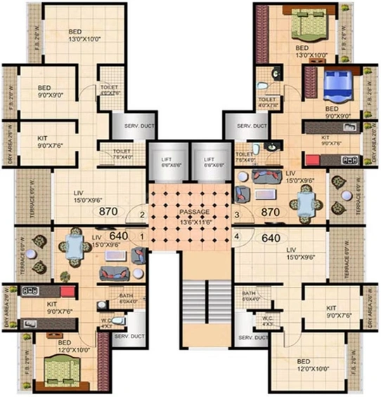 Floor Plan of Mehta Amrut Heaven in Kalyan West, Thane - Image 242976
