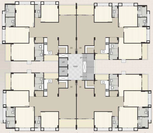 Floor Plan of Roots Aarav Arise in Vastrapur, Ahmedabad - Image 123555