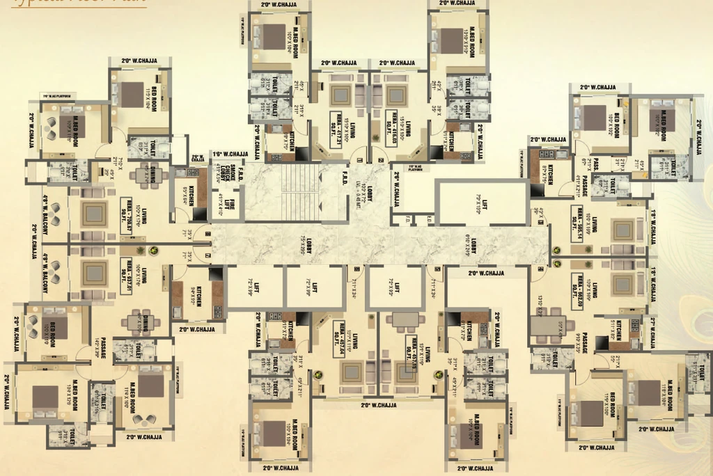 Floor Plan of Laxmi Vishwa Vihang Heights in Dahisar East, Mumbai - Image 397623