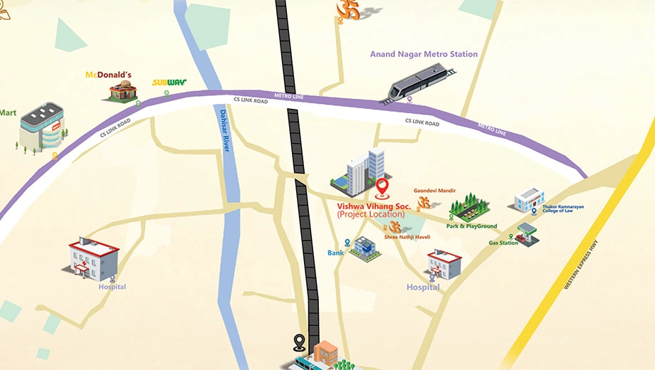 Location of Laxmi Vishwa Vihang Heights in Dahisar East, Mumbai - Image 397622