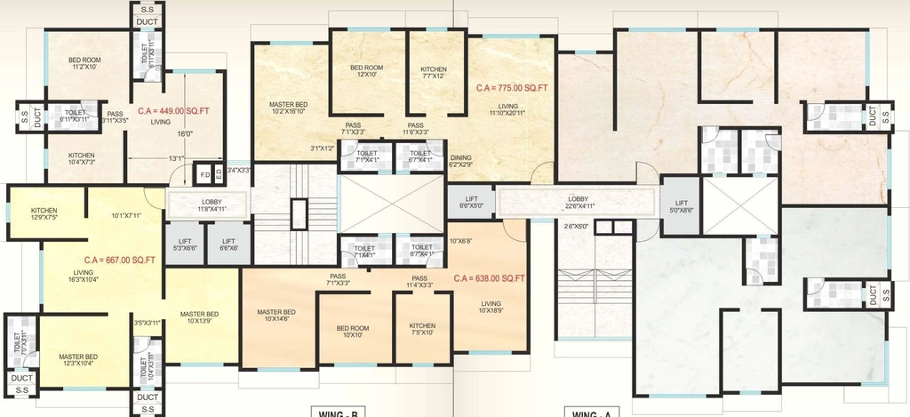 Floor Plan of Chaitanya Vrindavan in Vile Parle East, Mumbai - Image 332942