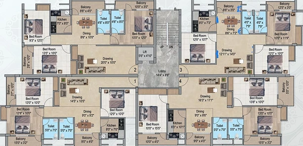 Floor Plan of Arpan Enclave in Gutuwa, Ranchi - Image 260903