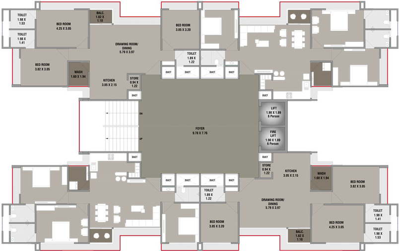 Floor Plan of Shri Vishakha Olivia in Tragad, Ahmedabad - Image 123606