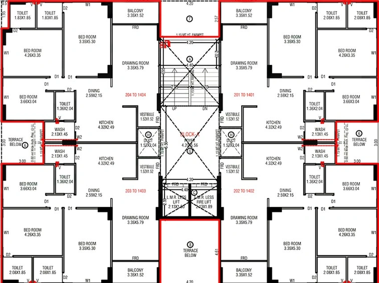 Floor Plan of Ratna Turquoise Glamouere in Godhavi, Ahmedabad - Image 269680
