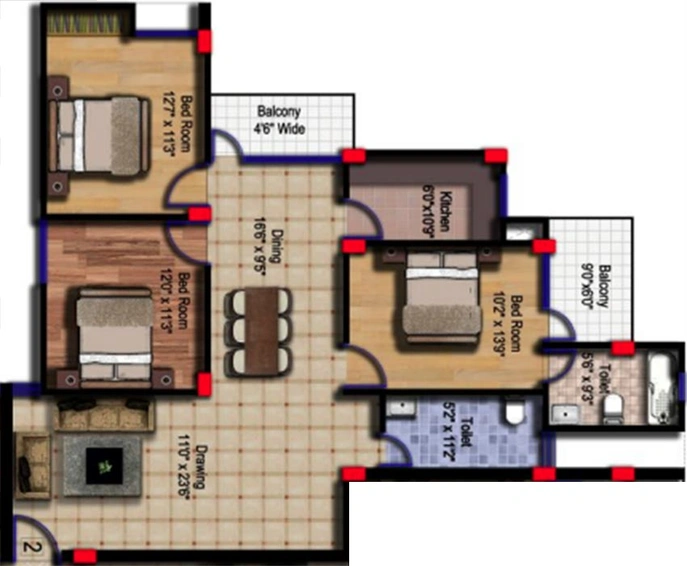 3 BHK Flat in Morias Shyama Residency in Bariatu, Ranchi - Image 849598