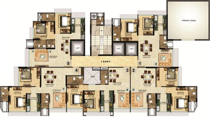 Floor Plan of Sethia Grandeur in Bandra East, Mumbai - Image 302465