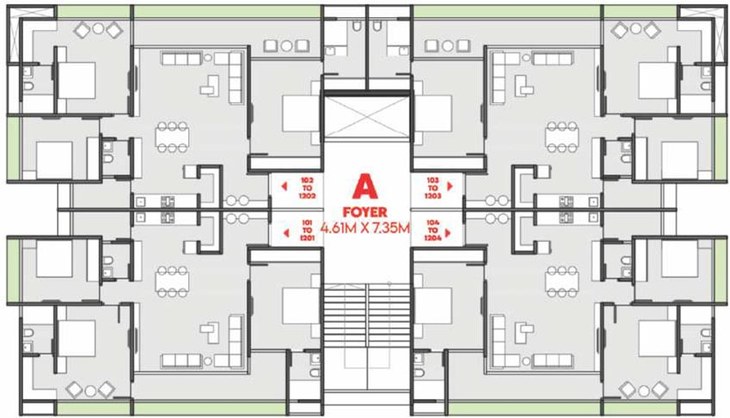 Floor Plan of Sakar Sky in Vaishnodevi Circle, Ahmedabad - Image 266722
