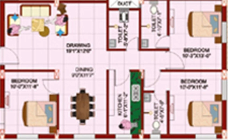 3 BHK Flat in Adharshila West Wind in Hehal, Ranchi - Image 849511