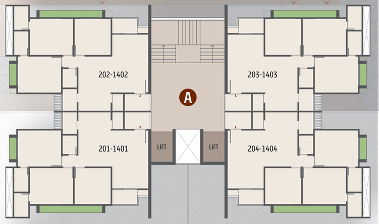 Floor Plan of Zion Skyfield in Bopal, Ahmedabad - Image 126227