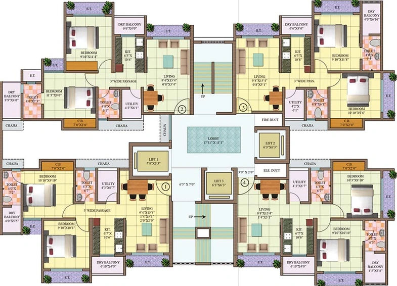 Floor Plan of Puneet Kanchanganga in Thane West, Thane - Image 247457