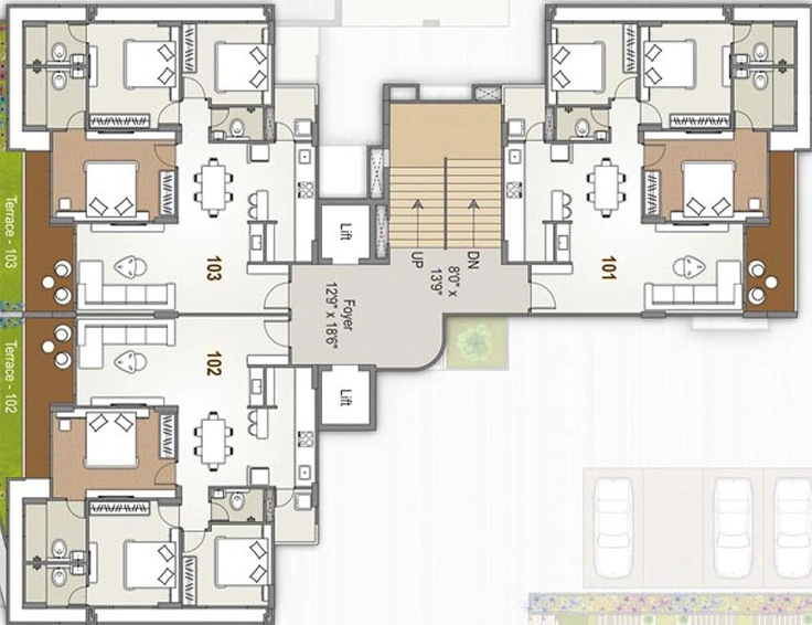Floor Plan of Aristo Crest in Gota, Ahmedabad - Image 262130