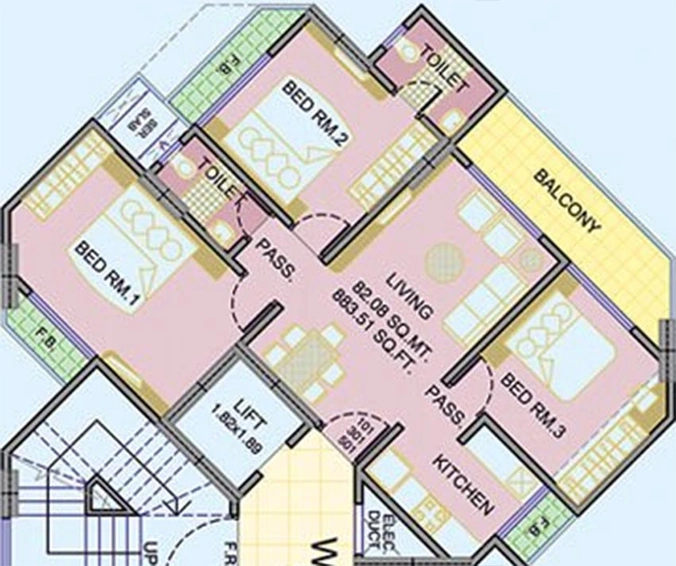 3 BHK Flat in Integrated IRS Tower 2 in Ulwe, Navi Mumbai - Image 842796