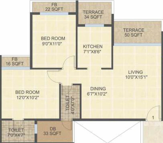 2 BHK Flat in Today Callisto in Ulwe, Navi Mumbai - Image 844032