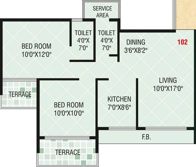 2 BHK Flat in Today Paradise in Ulwe, Navi Mumbai - Image 844050