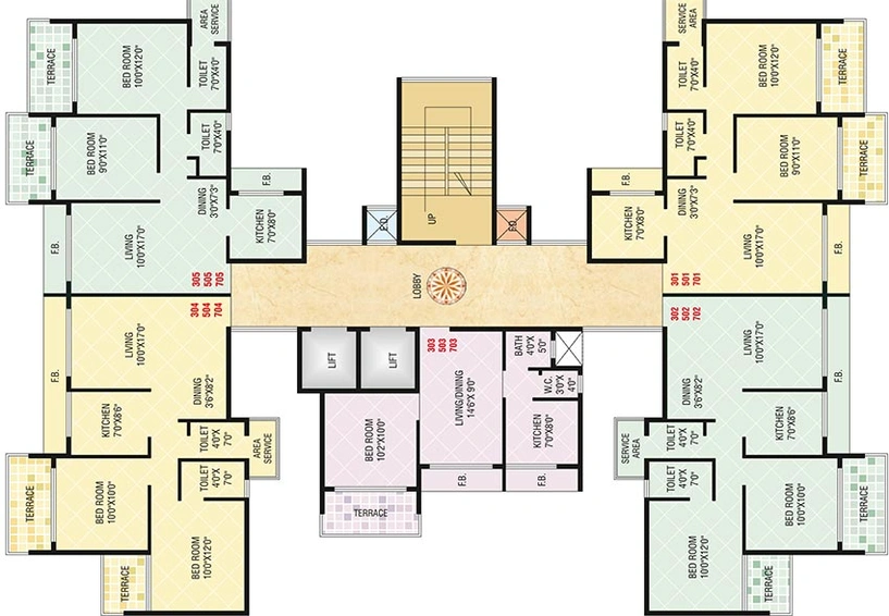 Floor Plan of Today Paradise in Ulwe, Navi Mumbai - Image 258604