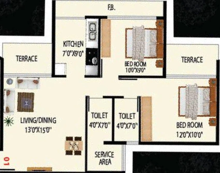 2 BHK Flat in Today Grande Vista in Ulwe, Navi Mumbai - Image 844051