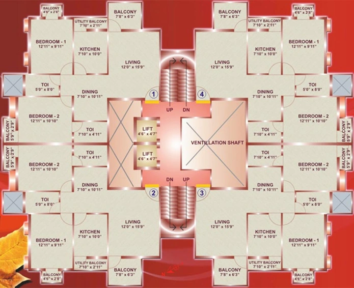 Floor Plan of Estate Esquire in Bariatu, Ranchi - Image 261007