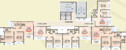 Floor Plan of DDSR Heights in Kalamboli, Navi Mumbai - Image 123727
