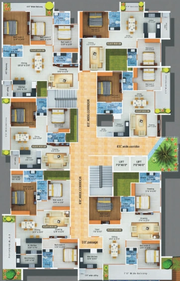 Floor Plan of Durga Ridge Court in Yelahanka, Bangalore - Image 225746