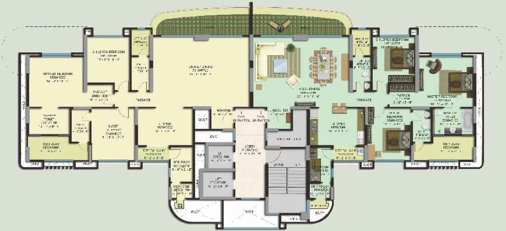 Floor Plan of Nahar Barberry and Bryony in Chandivali, Mumbai - Image 333184