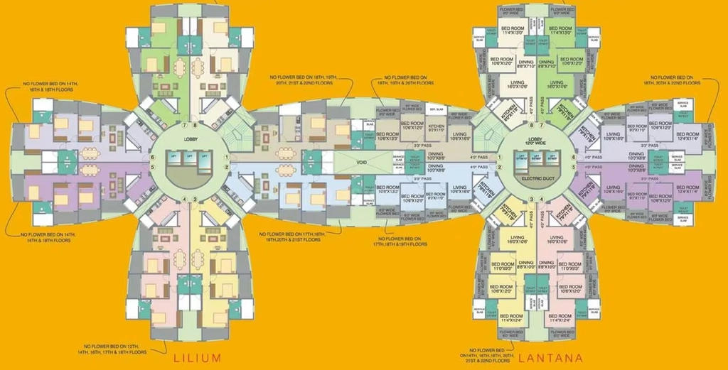 Floor Plan of Nahar Lilium Lantana in Chandivali, Mumbai - Image 328192