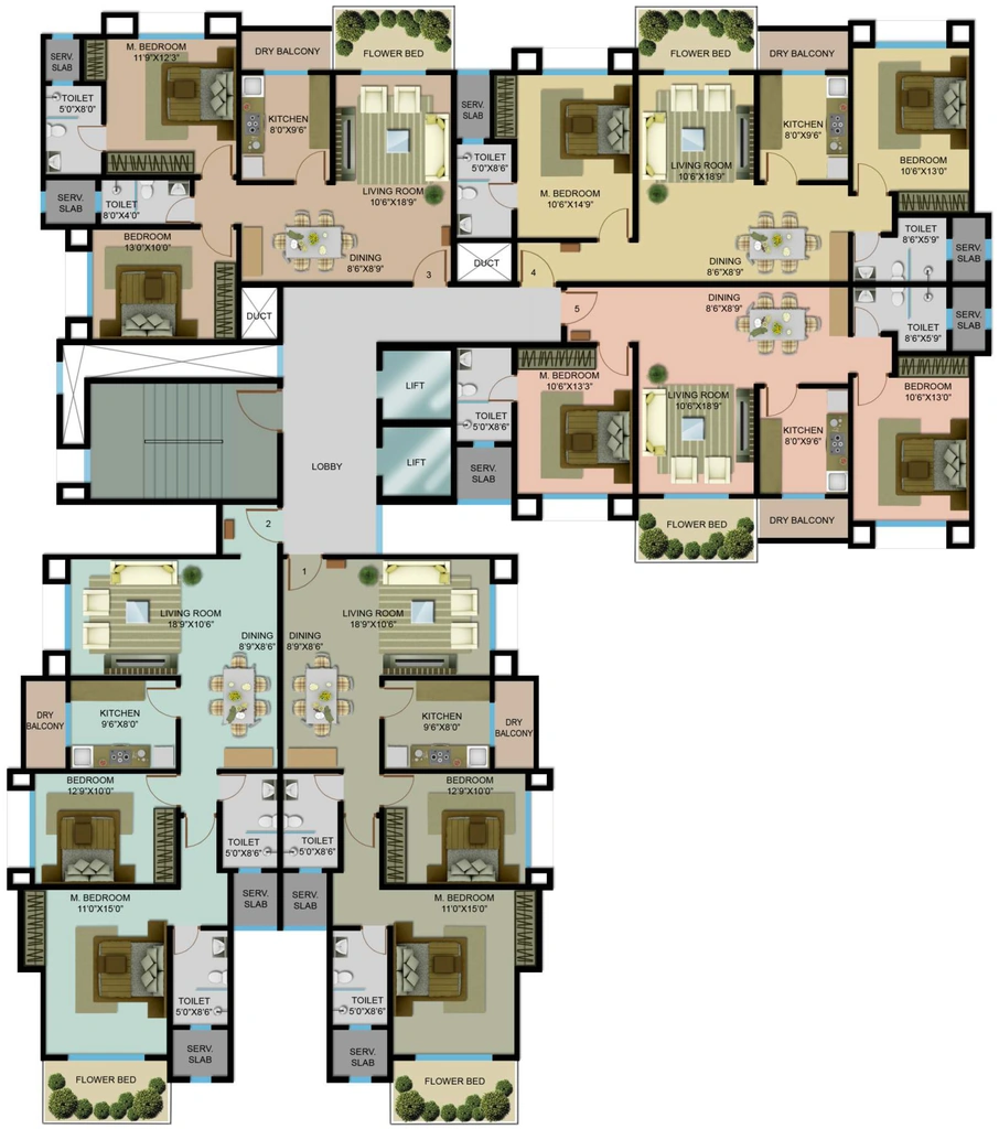 Floor Plan of Nahar Rosa Alba in Chandivali, Mumbai - Image 333232