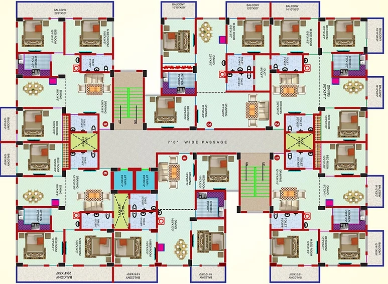 Floor Plan of Kashyap Sunaina Vihar in RPS More, Patna - Image 246407
