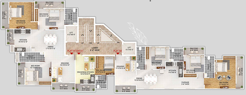 Floor Plan of M Tech Raja Royal Retreat in Bariatu, Ranchi - Image 259449