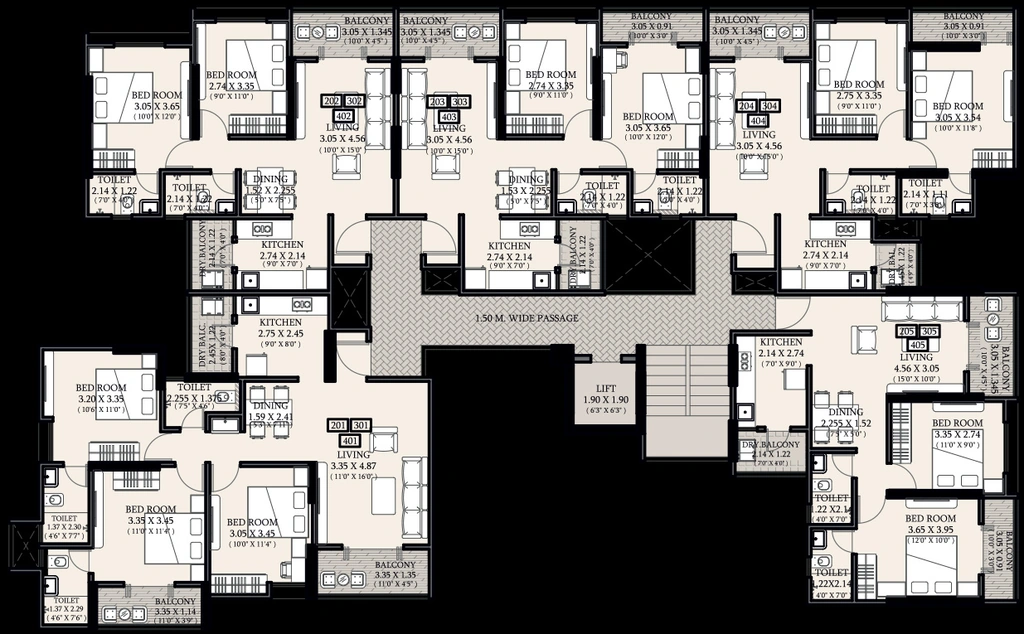 Floor Plan of Gada Elina in Tingre Nagar, Pune - Image 349840