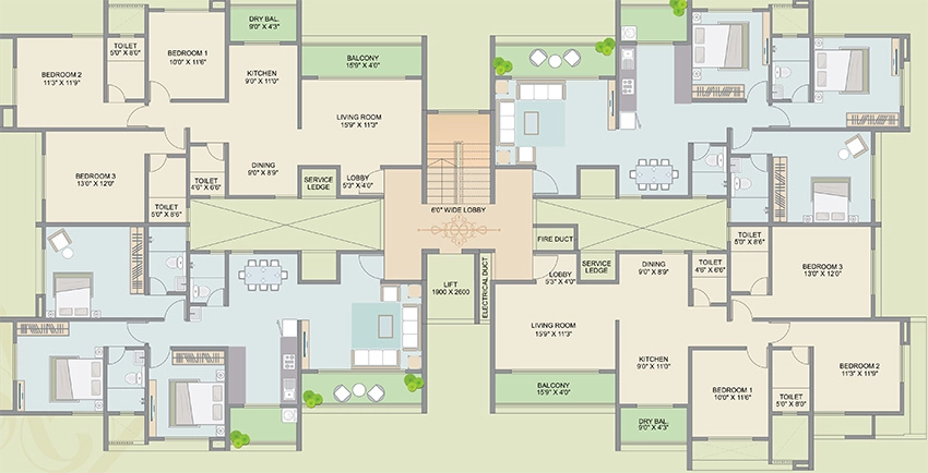 Floor Plan of Nirman Anamika in Sadashiv Peth, Pune - Image 348994
