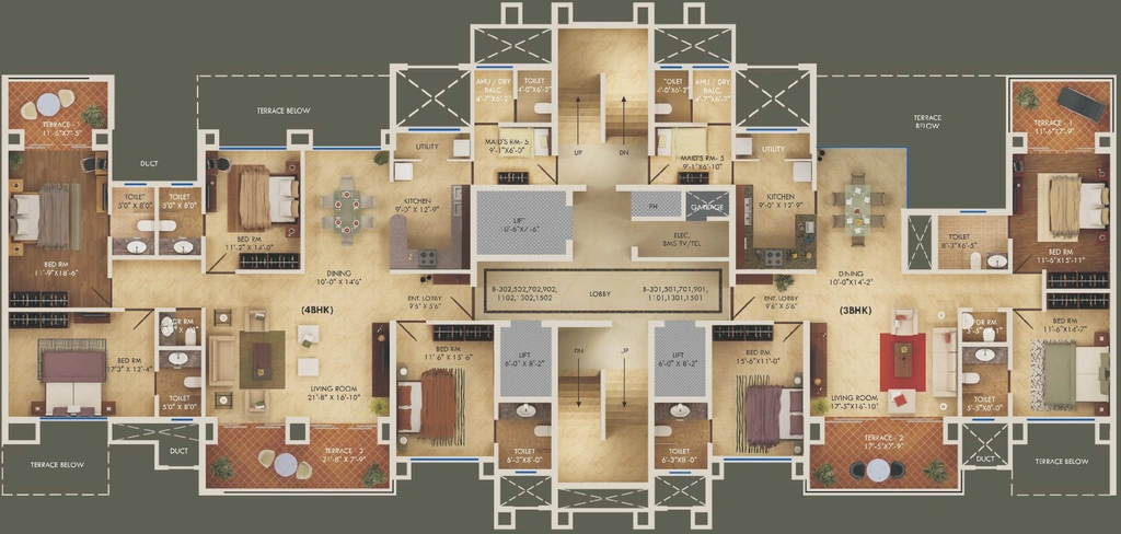Floor Plan of Kool Homes Galaxy in Erandwane, Pune - Image 352536