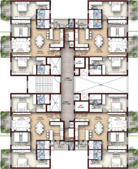 Floor Plan of Krishvi Dhavala in Bellandur, Bangalore - Image 123769