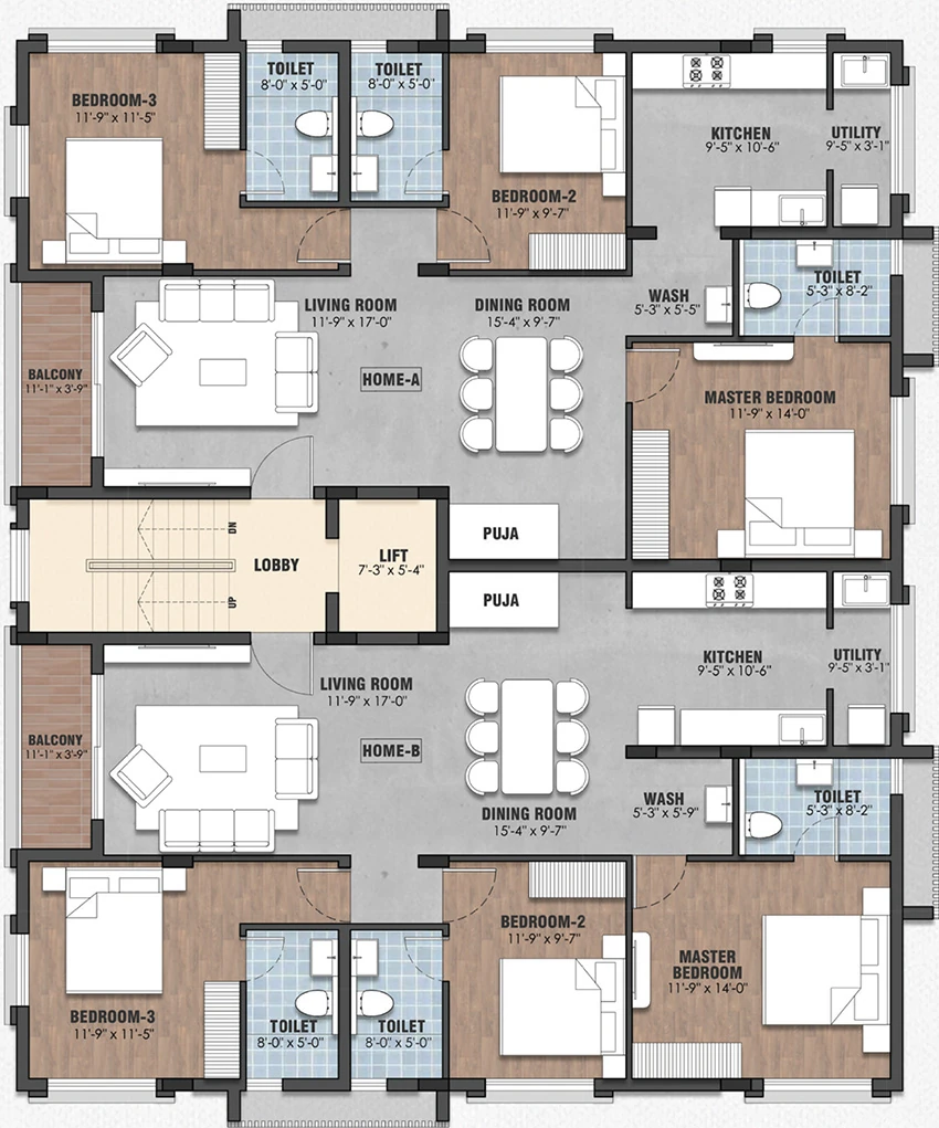 Floor Plan of Akshaya Mbessy 62 in Besant Nagar, Chennai - Image 330709