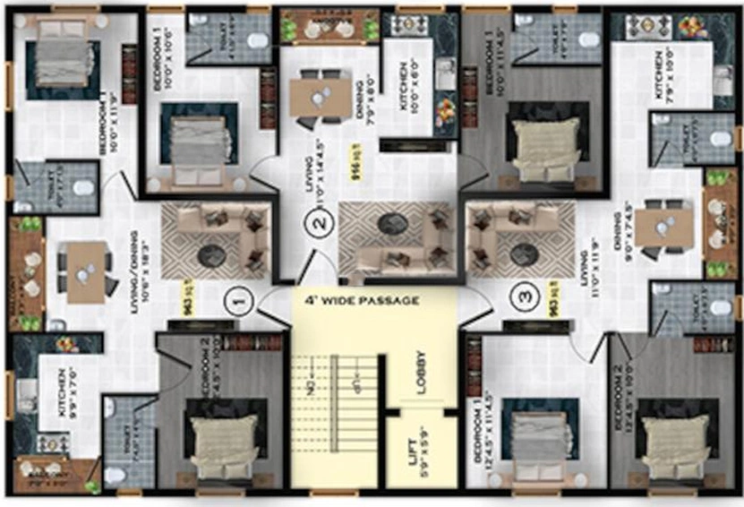 Floor Plan of Traventure Ziva in Madipakkam, Chennai - Image 243237