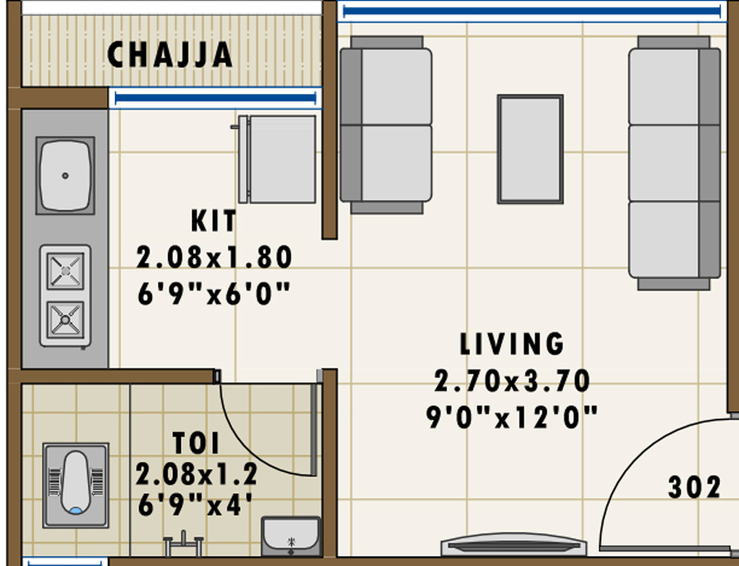 1 RK Flat in Naagraj Classic in Ulwe, Navi Mumbai - Image 789524