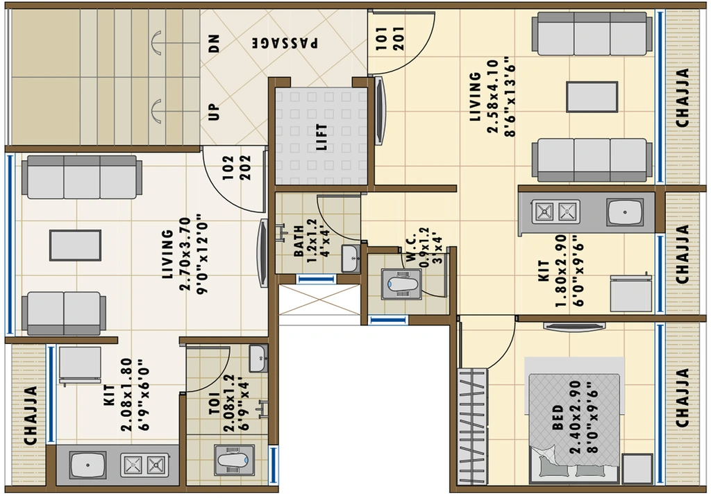 Floor Plan of Naagraj Classic in Ulwe, Navi Mumbai - Image 125179