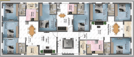 Floor Plan of Traventure Anugraha in Saligramam, Chennai - Image 243337