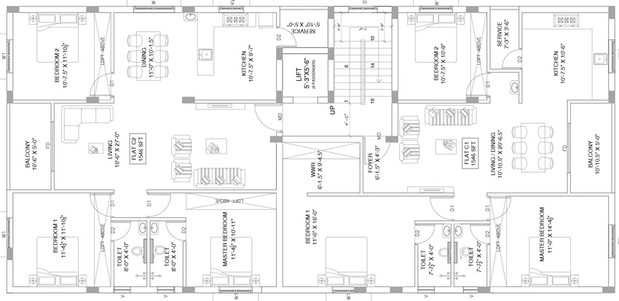Floor Plan of Traventure One O Five in Virugambakkam, Chennai - Image 243342