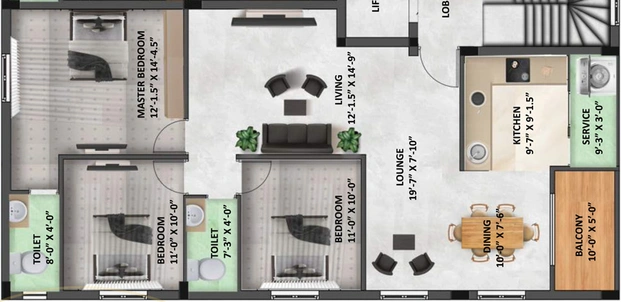 3 BHK Flat in Traventure Harmony in Anna Nagar, Chennai - Image 842255