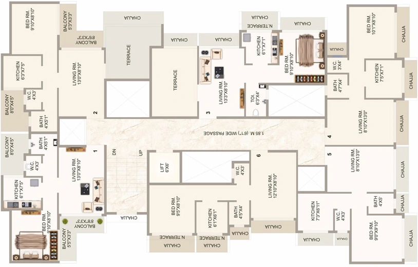 Floor Plan of Parshuputra Parshu Heritage in Karanjade, Navi Mumbai - Image 123784
