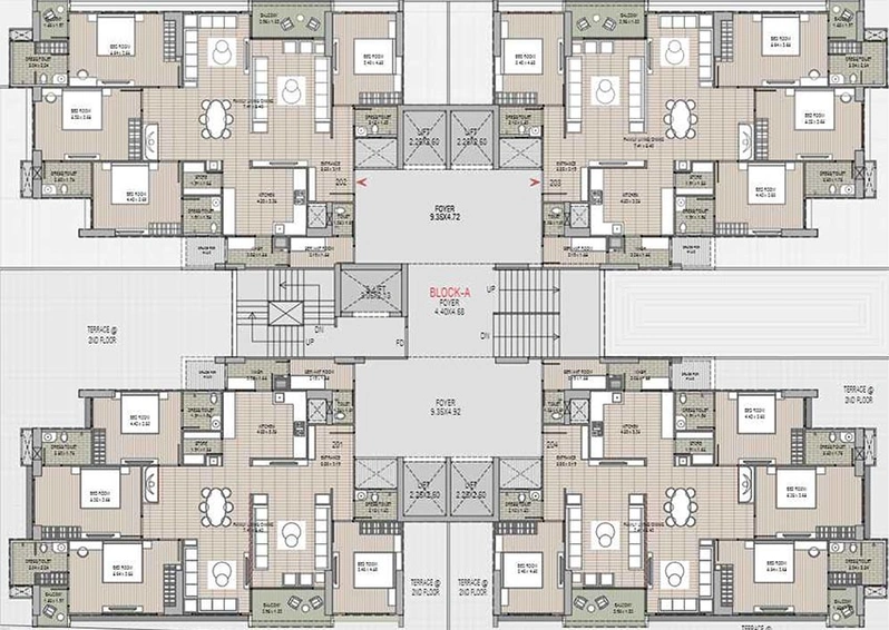 Floor Plan of Madhav Oeuvre Iconic in Bodakdev, Ahmedabad - Image 264189