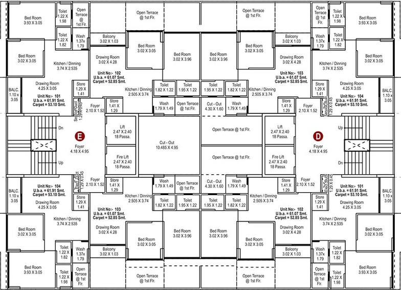 Floor Plan of Sun Suryansh Skyline in Naranpura, Ahmedabad - Image 268657