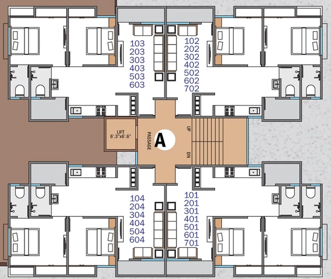 Floor Plan of Naman Height in Kapurai, Vadodara - Image 128369