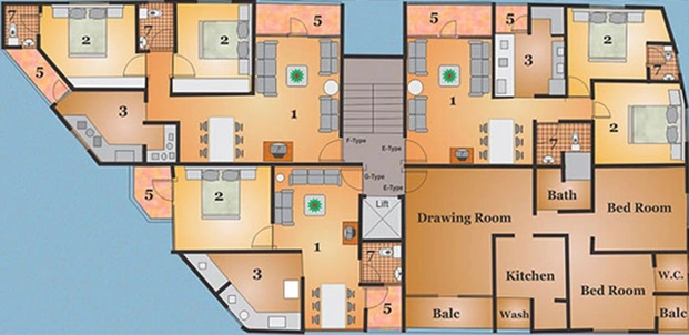 Floor Plan of Sun Suryoday 2 in Ghatlodiya, Ahmedabad - Image 269530