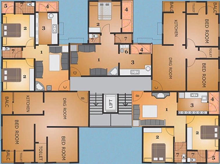 Floor Plan of Sun Suryoday 1 in Ghatlodiya, Ahmedabad - Image 269523
