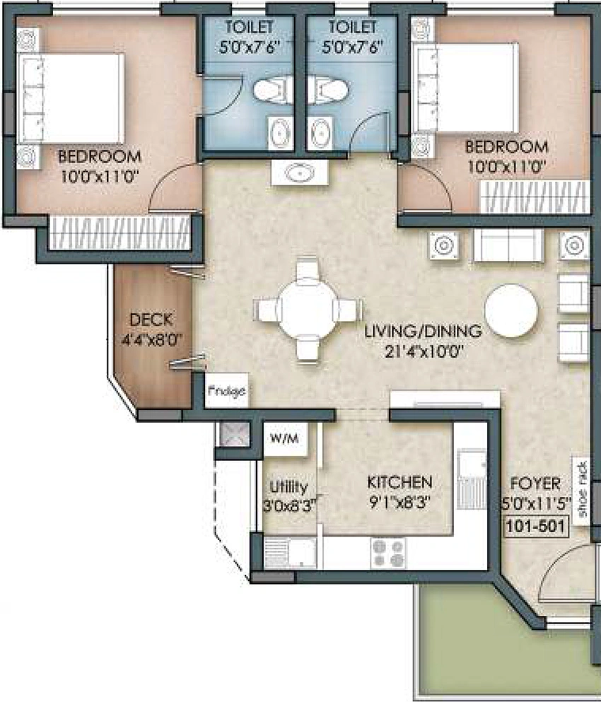 2 BHK Flat in VNR Belmont in Maduravoyal, Chennai - Image 881809
