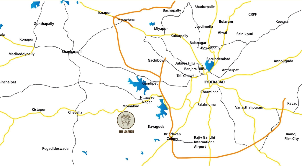 Location of AZ Shangrila Garden Estates in Moinabad, Hyderabad - Image 314919