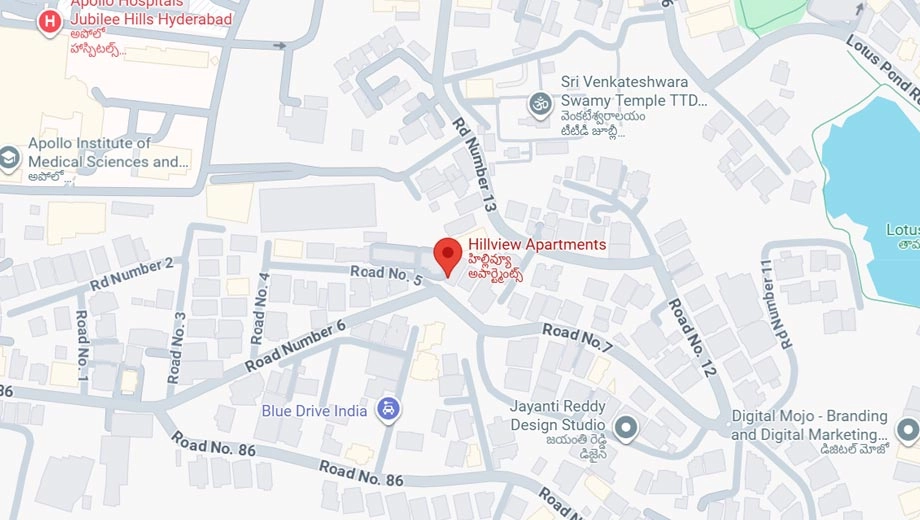 Location of AZ Hillview Towers in Film Nagar, Hyderabad - Image 314942